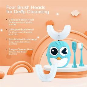 img 3 attached to 🦷 Ultimate Oral Care for Kids: Sonic Auto Toothbrush Set with U-Shaped Design, 4 Brush Heads - BPA Free, CPSIA Certified, Autobrush Toothbrush for Age 3-12 Teal