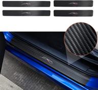 🚪 thenice carbon fiber style door entry guard sticker | threshold bar & scuff plate protector for honda civic door sills | anti-dirty & long-lasting protection logo