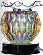 🕯️ iridescent glass lite-touch electric aroma lamp: optimized for oil & wax tart warmer logo