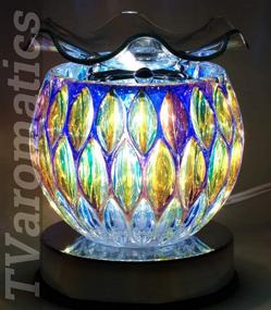 img 2 attached to 🕯️ Iridescent Glass Lite-Touch Electric Aroma Lamp: Optimized for Oil & Wax Tart Warmer