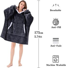 img 1 attached to 🛏️ INTLMATE Oversized Wearable Blanket Sweatshirt for Bedding and Children's Bedding