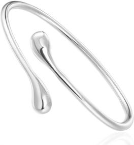 img 4 attached to Vitaltyextracts Silver Plated Bracelet: Elegant Shining Bangle Bracelets (Silver) - Perfect for Any Occasion!