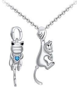 img 4 attached to Jemplestic Cute Cat Pendant Necklace: 925 Sterling Silver Jewelry for Women and Girls - Perfect Cat Lover Gift for Daughters