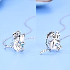 img 1 attached to Jemplestic Cute Cat Pendant Necklace: 925 Sterling Silver Jewelry for Women and Girls - Perfect Cat Lover Gift for Daughters