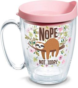 img 4 attached to 🦥 Tervis Sloth Nope Not Today Insulated Tumbler - 16 oz Clear Mug with Pink Lid | Product Code: 1303155