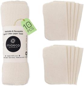 img 4 attached to 🌿 10 Pack of Reusable Paper Towels - Organic Cotton & Bamboo Alternative for Zero Waste, Eco-Friendly Kitchen