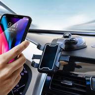 📱 360 degree rotation car phone mount: hands-free phone holder for dashboard and windshield, compatible with most mobile phones logo