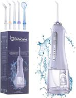 🚿 binicare water flosser cordless: powerful oral irrigator for braces & bridges care - 5 modes, 4 jet tips, rechargeable & waterproof logo