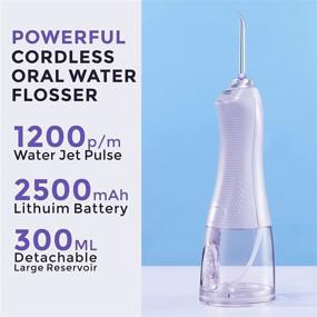 img 1 attached to 🚿 Binicare Water Flosser Cordless: Powerful Oral Irrigator for Braces & Bridges Care - 5 Modes, 4 Jet Tips, Rechargeable & Waterproof