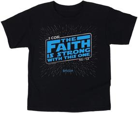 img 4 attached to Stylish Kerusso Kids Boy's T-Shirt: Faith is Strong - Black - Perfect for Young Believers!