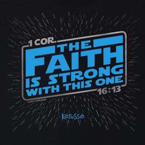 img 3 attached to Stylish Kerusso Kids Boy's T-Shirt: Faith is Strong - Black - Perfect for Young Believers!