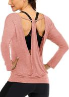 👚 fitive loose fit long sleeve yoga shirts for women - fihapyli backless v-neck workout shirts logo