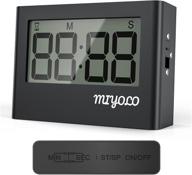 ⏲️ miyolo kitchen timer - large led display, 3-level volume adjustment, magnetic countdown/countup - ideal kitchen timers for cooking, learning - seniors and kids friendly (black) логотип