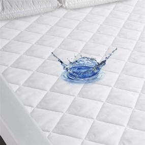 img 4 attached to Waterproof Full XL Mattress Pad Protector - Quilted Absorbent Cover, Down Alternative Filling with Deep Pocket Stretches up to 16 Inch