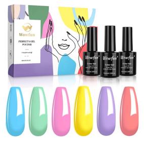 img 4 attached to 💅 Wowfun Gel Nail Polish Kit: 6PC 10ML Pastel Colors Set - 2021 Spring Summer Collection for DIY or Nail Salons