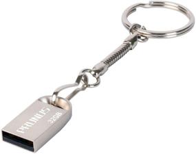 img 4 attached to 💽 PRUNUS 32GB USB 2.0 флеш-накопитель Thumb Drives Memory Stick Jump Drive с брелоком - Маленький размер, большая емкость, ежедневное решение для хранения данных (Серебро)