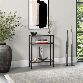 img 1 attached to Blackened Bronze Henn&Hart Contemporary Metal Shelves Console Table | 22-Inch Stylish Furniture