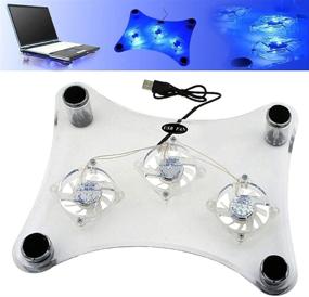 img 1 attached to 🔥 ThreeH USB Fan Laptop Cooling Pad with 3 Fans &amp; Blue LED Lights for Laptop PS3 / PS4 / PS Slim H-UF01" - "ThreeH USB Laptop Cooling Pad with 3 Fans, Blue LED Lights for Laptop PS3 / PS4 / PS Slim (Model H-UF01)