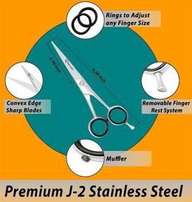 img 1 attached to Ruvanti Professional Hair Cutting Scissors: Sharp Blades for Precise Haircuts, Barber Shears for Men, Women, and Kids - 6.5'' J2 Stainless Steel Hair Scissors