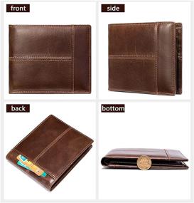 img 3 attached to PUSLAN Leather Bifold Wallet with Window - Essential Men's Accessories