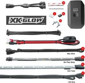 img 3 attached to 🚗 XKchrome App-Controlled LED Car Light Kit: 8pc 24" Under Glow Tube + 6pc 10" Interior Strips - Millions of Colors and Patterns - Music Sync - Smart Brake Feature