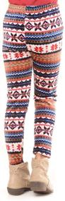 img 1 attached to 🏻 Girls' Novelty Print Leggings: Soft, Full-Length Velvet Tights with Warm Stretch