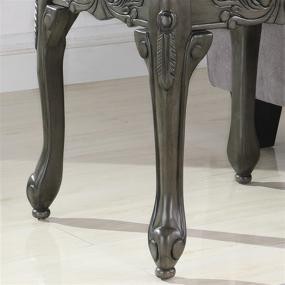 img 2 attached to 🪑 Exquisite Grey Wood End Table with Traditional Ornate Detailing by Roundhill Furniture