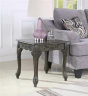 🪑 exquisite grey wood end table with traditional ornate detailing by roundhill furniture logo