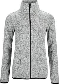 img 4 attached to 🧥 Dolcevida Women's Long Sleeve Sweater Fleece Zip Up Jacket with Pockets in Speckled Design