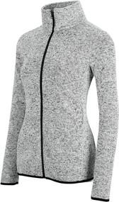 img 3 attached to 🧥 Dolcevida Women's Long Sleeve Sweater Fleece Zip Up Jacket with Pockets in Speckled Design