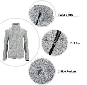img 1 attached to 🧥 Dolcevida Women's Long Sleeve Sweater Fleece Zip Up Jacket with Pockets in Speckled Design