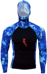 img 4 attached to 🦈 Hammerhead Spearguns Ambush Long Sleeve Rashguard w/Hood - HH Camo: Stay Protected in Style!