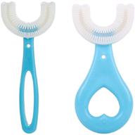 🦷 kid's u-shaped toothbrush set – all rounded children's 360° oral care kit (blue, 2/4pcs) logo