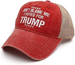 img 2 attached to 🧢 Adjustable MAGA Baseball Cap - Trump 2024 Hat: Show Your Support for Donald Trump, Don't Blame Me I Voted for Trump Hat