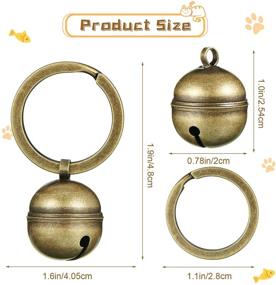 img 3 attached to 🔔 Batiyeer 4 Strings 4-Piece Dog Collar Bell Set with Brass Bells - Bronze Pet Pendant for Collars Necklace with Key Rings, Ideal for Saving Birds and Wildlife