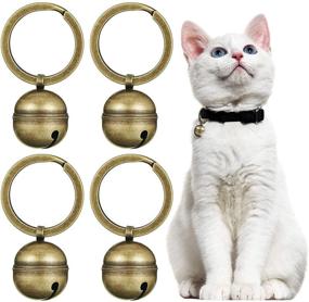 img 4 attached to 🔔 Batiyeer 4 Strings 4-Piece Dog Collar Bell Set with Brass Bells - Bronze Pet Pendant for Collars Necklace with Key Rings, Ideal for Saving Birds and Wildlife