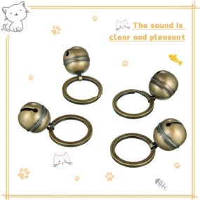 img 1 attached to 🔔 Batiyeer 4 Strings 4-Piece Dog Collar Bell Set with Brass Bells - Bronze Pet Pendant for Collars Necklace with Key Rings, Ideal for Saving Birds and Wildlife