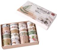 🏞️ vintage postmark map decorative sticker set: 20 rolls masking washi tape with cute animal, bird, butterfly, floral plant designs - ideal for scrapbooking, planner, diary, journal, album diy projects logo