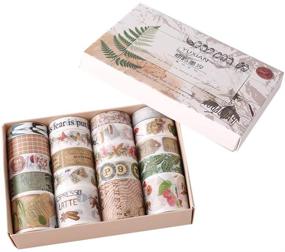 img 4 attached to 🏞️ Vintage Postmark Map Decorative Sticker Set: 20 Rolls Masking Washi Tape with Cute Animal, Bird, Butterfly, Floral Plant Designs - Ideal for Scrapbooking, Planner, Diary, Journal, Album DIY Projects