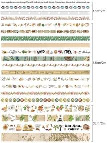 img 1 attached to 🏞️ Vintage Postmark Map Decorative Sticker Set: 20 Rolls Masking Washi Tape with Cute Animal, Bird, Butterfly, Floral Plant Designs - Ideal for Scrapbooking, Planner, Diary, Journal, Album DIY Projects