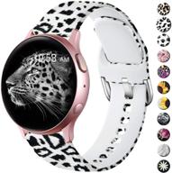 🐆 leomaron bands for samsung galaxy watch active/active 2 - 20mm pattern printed fadeless replacement wristband for galaxy gear s2 classic/gear sport women black leopard logo