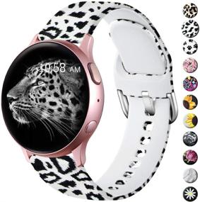 img 4 attached to 🐆 LEOMARON Bands for Samsung Galaxy Watch Active/Active 2 - 20mm Pattern Printed Fadeless Replacement Wristband for Galaxy Gear S2 Classic/Gear Sport Women Black Leopard