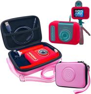 📷 vtech kidizoom creator cam video camera case - durable travel storage and silicone cover set (pink) logo