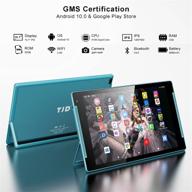 📱 10.1-inch android tablet, 2gb ram 32gb rom, quad core processor, hd ips screen, 2.0mp front+5.0mp rear camera, google tablet with wi-fi, bluetooth - mt-1011qu tjd blue logo