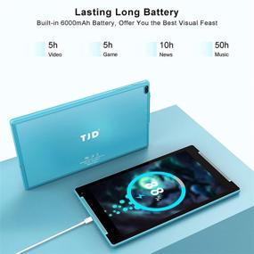 img 1 attached to 📱 10.1-inch Android Tablet, 2GB RAM 32GB ROM, Quad Core Processor, HD IPS Screen, 2.0MP Front+5.0MP Rear Camera, Google Tablet with Wi-Fi, Bluetooth - MT-1011QU TJD Blue