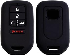 img 2 attached to Keyless4U 2Pcs Silicone Key Fob Full Case Cover Protector Remote Skin For A2C81642600 2015 2016 2017 2018 2019 Honda Accord Civic CR-V CRV Pilot EX-L Touring Premium 5 Buttons Smart Key (Black)