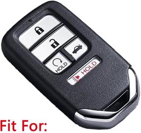 img 3 attached to Keyless4U 2Pcs Silicone Key Fob Full Case Cover Protector Remote Skin For A2C81642600 2015 2016 2017 2018 2019 Honda Accord Civic CR-V CRV Pilot EX-L Touring Premium 5 Buttons Smart Key (Black)