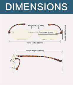 img 3 attached to 👓 Enhance Your Viewing Comfort with Rimless Blue Light Filter Reading Glasses for Men and Women