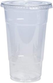 img 3 attached to 🥤 [Pack of 50] Disposable 24 oz Plastic Cups with Secure Flat Lids