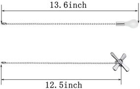 img 4 attached to 🎐 1 Set of 2 Nickel Beaded Ball Ceiling Fan Pull Chains, 13.6 Inches with 3mm Diameter - Including Connectors